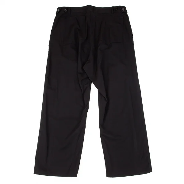 コムデギャルソンCOMME des GARCONS ウールギャバグラフィックプリントワークパンツ 黒M位 K-97814_010