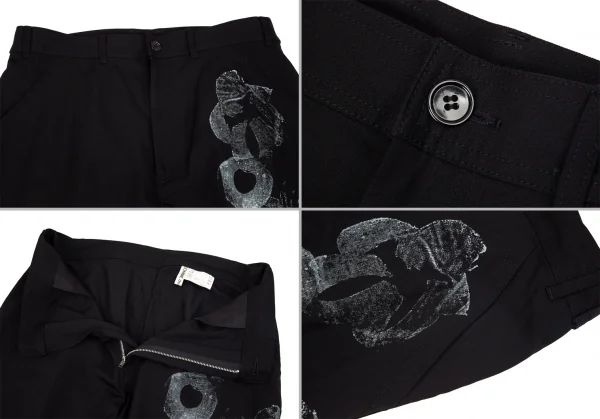 コムデギャルソンCOMME des GARCONS ウールギャバグラフィックプリントセットアップ 黒M位 K-97815_012