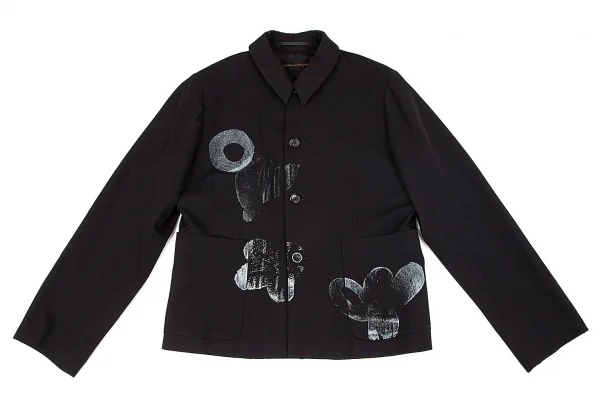 コムデギャルソンCOMME des GARCONS ウールギャバグラフィックプリントセットアップ 黒M位 K-97815_003