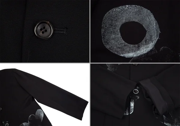 コムデギャルソンCOMME des GARCONS ウールギャバグラフィックプリントセットアップ 黒M位 K-97815_005