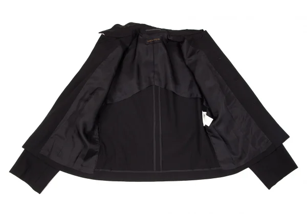 コムデギャルソンCOMME des GARCONS ウールギャバグラフィックプリントセットアップ 黒M位 K-97815_007