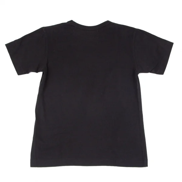 ブラックコムデギャルソンBLACK COMME des GARCONS リボンプリントTシャツ 黒XS K-97844_009