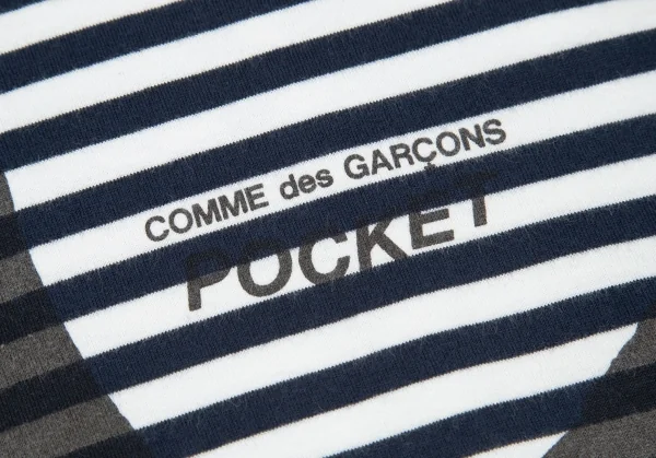 コムデギャルソン ポケットCOMME des GARCONSPOCKET プリントボーダーカットソー 白紺M K-97846_006