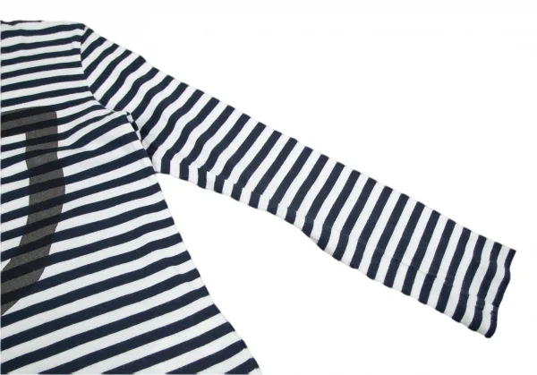 コムデギャルソン ポケットCOMME des GARCONSPOCKET プリントボーダーカットソー 白紺M K-97846_007