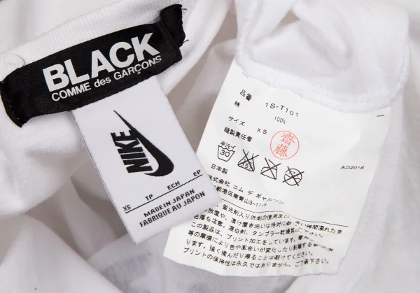 ブラックコムデギャルソン×ナイキBLACK COMME des GARCONS×NIKE 音符ロゴプリントTシャツ 白XS K-97850_012