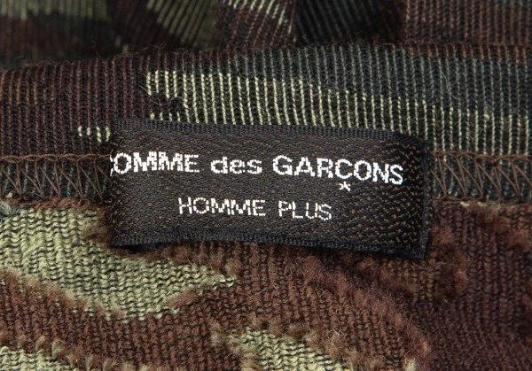 コムデギャルソン オムプリュスCOMME des GARCONS HOMME PLUS ウール裾折り返しデザイン迷彩カットソー 茶カーキ他M位 K-97860_012