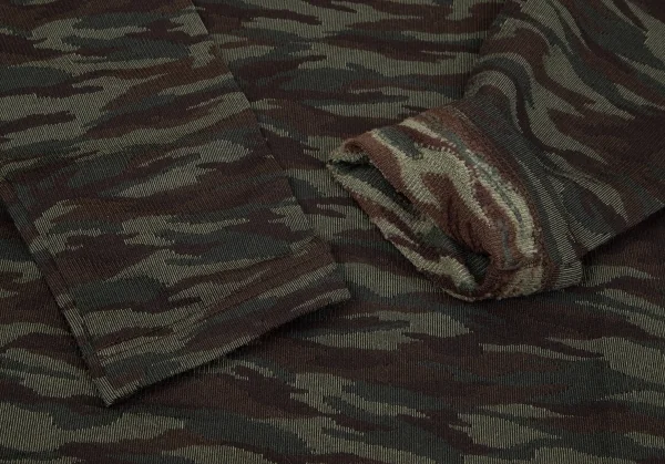 コムデギャルソン オムプリュスCOMME des GARCONS HOMME PLUS ウール裾折り返しデザイン迷彩カットソー 茶カーキ他M位 K-97860_005