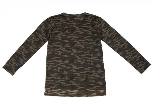 コムデギャルソン オムプリュスCOMME des GARCONS HOMME PLUS ウール裾折り返しデザイン迷彩カットソー 茶カーキ他M位 K-97860_009