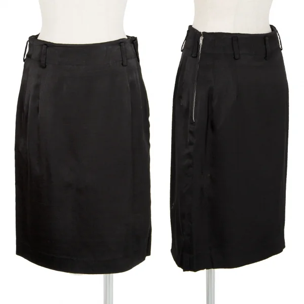 ヨウジヤマモト ノアールYohji Yamamoto NOIR キュプラウール台形スカート 黒3 K-97884_001