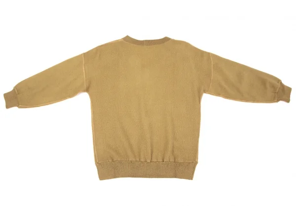 イッセイミヤケISSEY MIYAKE I.S ISSEY SPORT ウール混ピリングVネックニットセーター キャメル9 K-97887_012