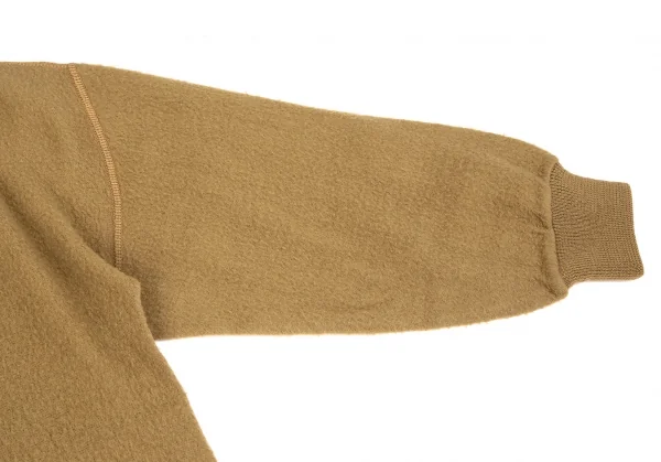 イッセイミヤケISSEY MIYAKE I.S ISSEY SPORT ウール混ピリングVネックニットセーター キャメル9 K-97887_007