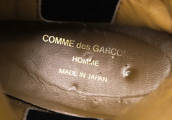 コムデギャルソンオムCOMME des GARCONS HOMME サイドゴアレザーペコスブーツ 黒26 K-97900_014