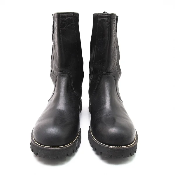 コムデギャルソンオムCOMME des GARCONS HOMME サイドゴアレザーペコスブーツ 黒26 K-97900_002