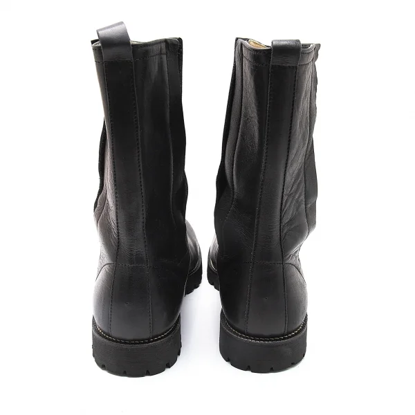 コムデギャルソンオムCOMME des GARCONS HOMME サイドゴアレザーペコスブーツ 黒26 K-97900_004