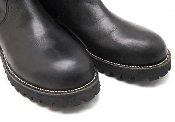 コムデギャルソンオムCOMME des GARCONS HOMME サイドゴアレザーペコスブーツ 黒26 K-97900_007