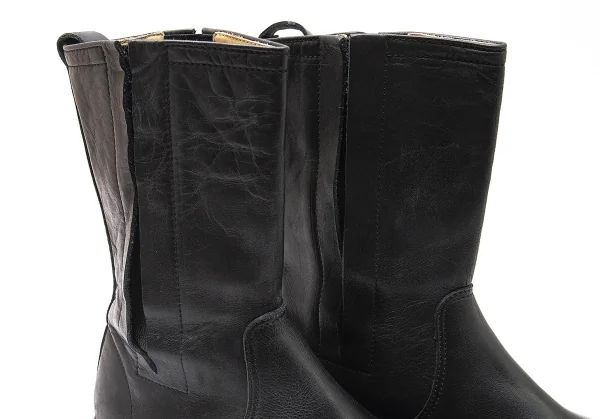 コムデギャルソンオムCOMME des GARCONS HOMME サイドゴアレザーペコスブーツ 黒26 K-97900_008
