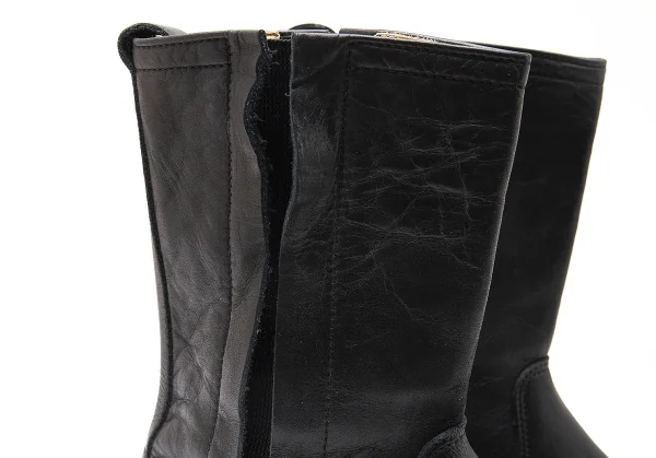 コムデギャルソンオムCOMME des GARCONS HOMME サイドゴアレザーペコスブーツ 黒26 K-97900_009