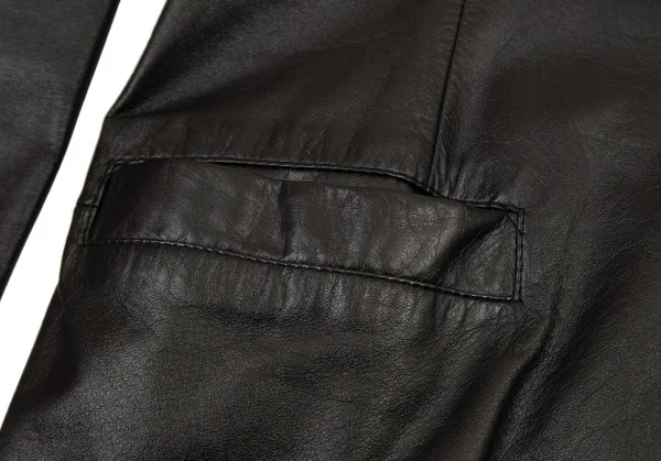 ジャンポールゴルチエ ファムJean Paul GAULTIER FEMME カウレザーメニーボタンジャケット 黒42 K-97937_010