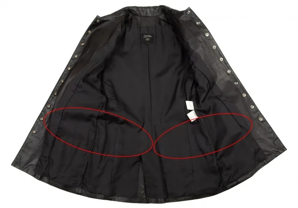 ジャンポールゴルチエ ファムJean Paul GAULTIER FEMME カウレザーメニーボタンジャケット 黒42 K-97937_011