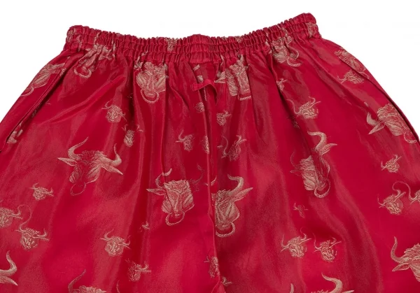 ジャンポールゴルチエ ファムJean Paul GAULTIER FEMME ミノタウロスジャガードイージーパンツ 赤40 K-97938_010