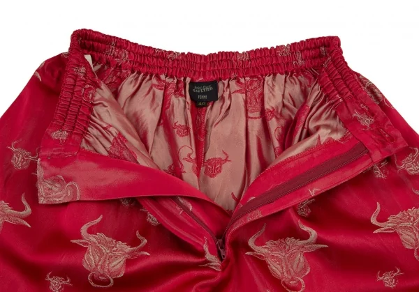 ジャンポールゴルチエ ファムJean Paul GAULTIER FEMME ミノタウロスジャガードイージーパンツ 赤40 K-97938_004