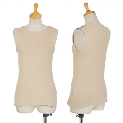 マーガレットハウエルMARGARET HOWELL コットンリネンノースリーブニット ベージュ