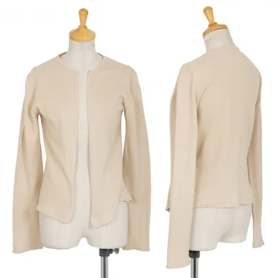マーガレットハウエルMARGARET HOWELL コットンリネンボタンレスニットカーディガン ベージュ