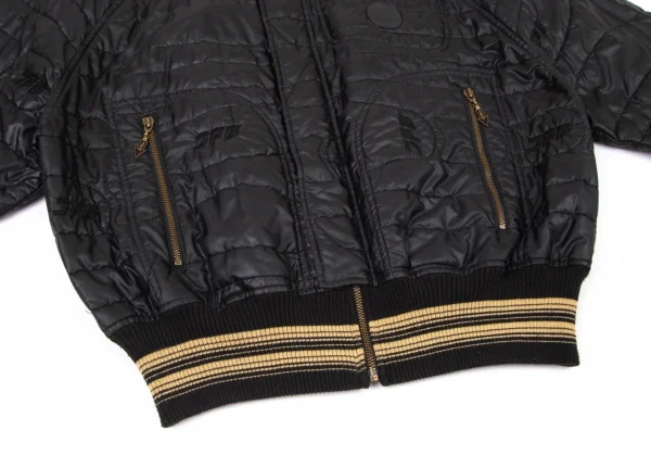 ジャンポールゴルチエJean Paul GAULTIER PARIS デザインキルティングナイロン中綿ジャケット 黒48 K-98019_011