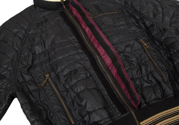 ジャンポールゴルチエJean Paul GAULTIER PARIS デザインキルティングナイロン中綿ジャケット 黒48 K-98019_013