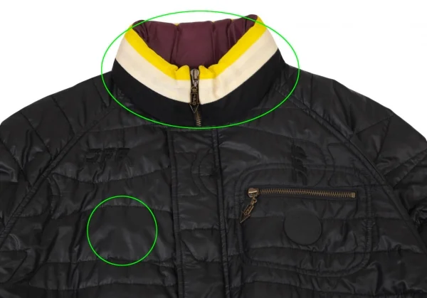 ジャンポールゴルチエJean Paul GAULTIER PARIS デザインキルティングナイロン中綿ジャケット 黒48 K-98019_002