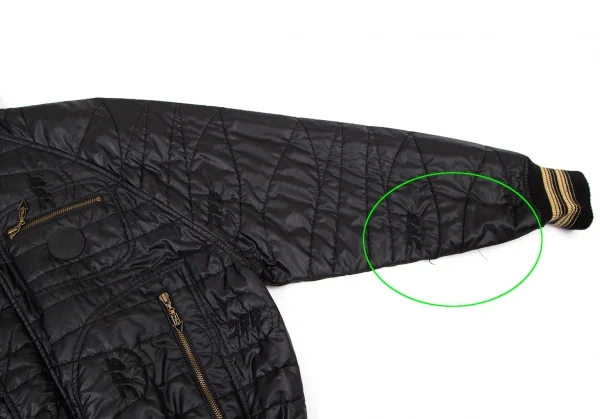 ジャンポールゴルチエJean Paul GAULTIER PARIS デザインキルティングナイロン中綿ジャケット 黒48 K-98019_007