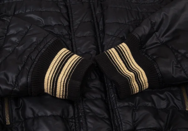 ジャンポールゴルチエJean Paul GAULTIER PARIS デザインキルティングナイロン中綿ジャケット 黒48 K-98019_009