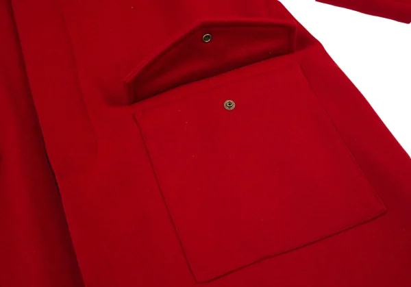 ジャンポールゴルチエJean Paul GAULTIER PARIS メルトンウールフラップポケットデザインステンカラーコート 赤48 K-98020_010