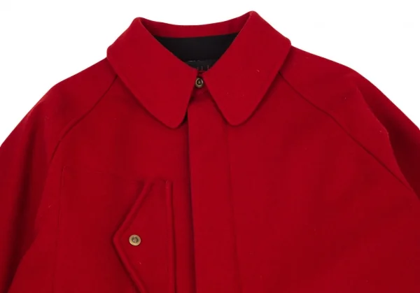 ジャンポールゴルチエJean Paul GAULTIER PARIS メルトンウールフラップポケットデザインステンカラーコート 赤48 K-98020_002