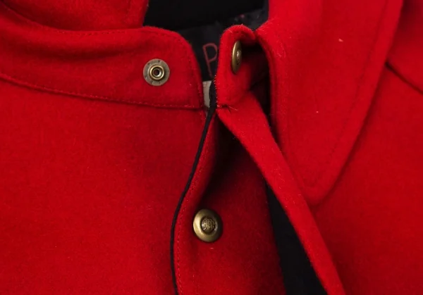 ジャンポールゴルチエJean Paul GAULTIER PARIS メルトンウールフラップポケットデザインステンカラーコート 赤48 K-98020_003