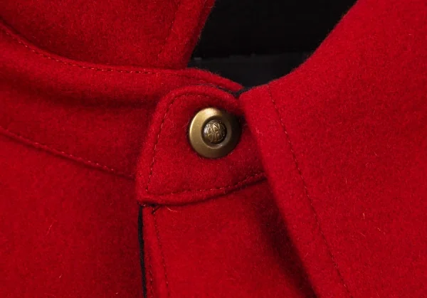 ジャンポールゴルチエJean Paul GAULTIER PARIS メルトンウールフラップポケットデザインステンカラーコート 赤48 K-98020_004
