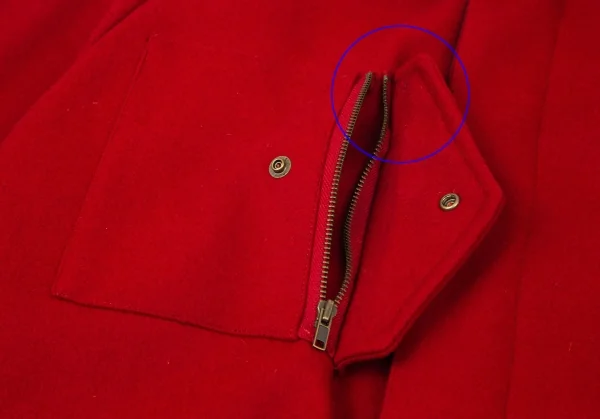ジャンポールゴルチエJean Paul GAULTIER PARIS メルトンウールフラップポケットデザインステンカラーコート 赤48 K-98020_006
