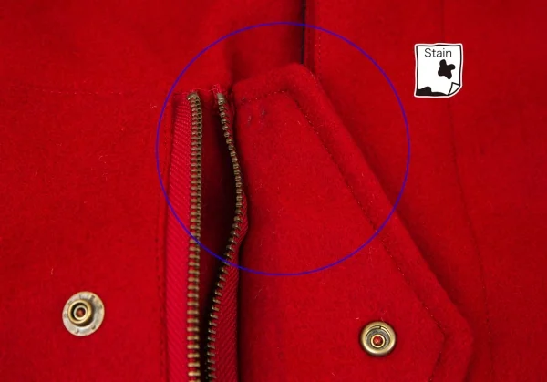 ジャンポールゴルチエJean Paul GAULTIER PARIS メルトンウールフラップポケットデザインステンカラーコート 赤48 K-98020_007