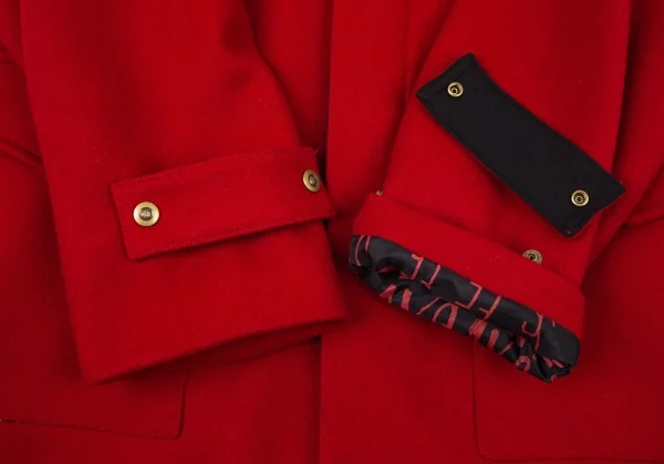 ジャンポールゴルチエJean Paul GAULTIER PARIS メルトンウールフラップポケットデザインステンカラーコート 赤48 K-98020_008