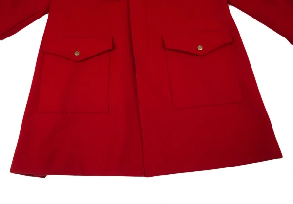 ジャンポールゴルチエJean Paul GAULTIER PARIS メルトンウールフラップポケットデザインステンカラーコート 赤48 K-98020_009