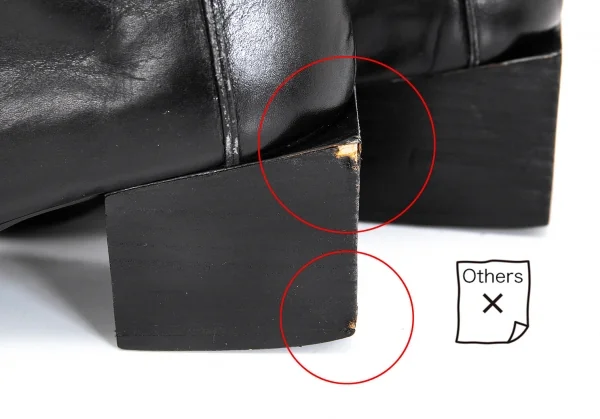 ジャンポールゴルチエJean Paul GAULTIER サイドジップレザーアウトシームブーツ 黒4 1/2(23位) K-98050_010