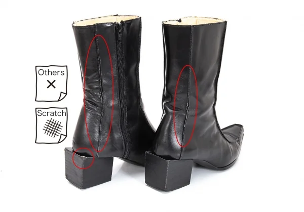 ジャンポールゴルチエJean Paul GAULTIER サイドジップレザーアウトシームブーツ 黒4 1/2(23位) K-98050_012