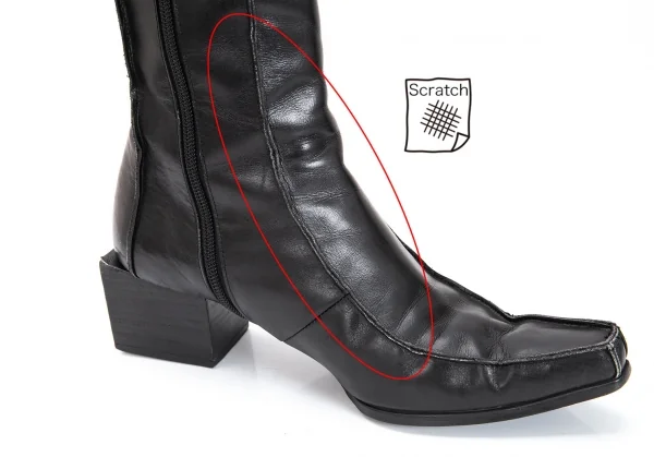 ジャンポールゴルチエJean Paul GAULTIER サイドジップレザーアウトシームブーツ 黒4 1/2(23位) K-98050_013