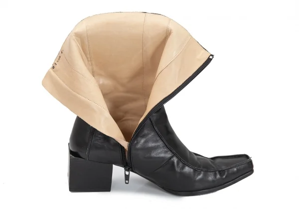 ジャンポールゴルチエJean Paul GAULTIER サイドジップレザーアウトシームブーツ 黒4 1/2(23位) K-98050_014