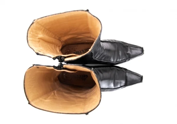 ジャンポールゴルチエJean Paul GAULTIER サイドジップレザーアウトシームブーツ 黒4 1/2(23位) K-98050_003