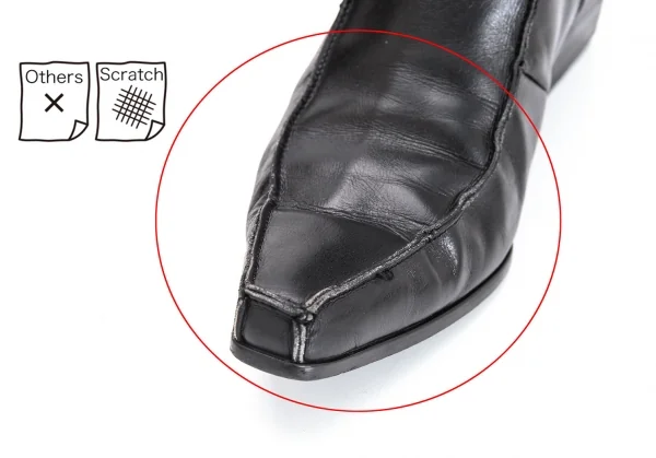 ジャンポールゴルチエJean Paul GAULTIER サイドジップレザーアウトシームブーツ 黒4 1/2(23位) K-98050_008