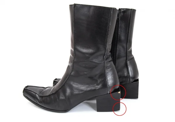 ジャンポールゴルチエJean Paul GAULTIER サイドジップレザーアウトシームブーツ 黒4 1/2(23位) K-98050_009