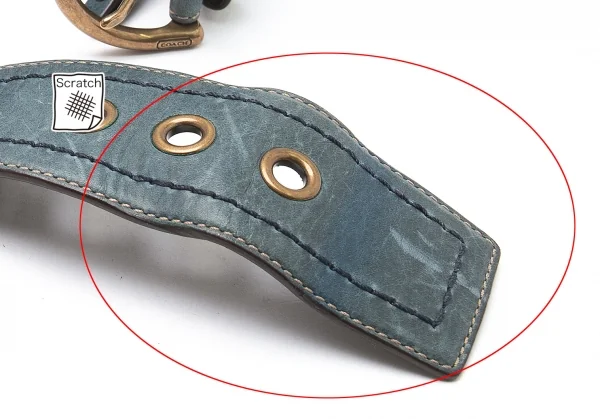 コーチCOACH スタッズ編み込みデザインレザーショルダーバッグ 青 K-98054_014