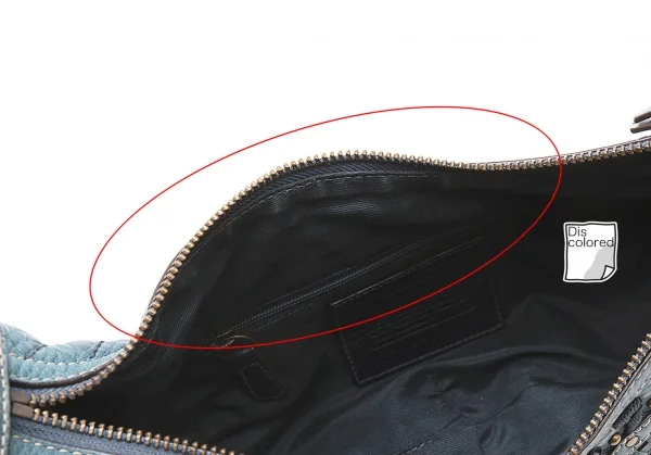 コーチCOACH スタッズ編み込みデザインレザーショルダーバッグ 青 K-98054_016