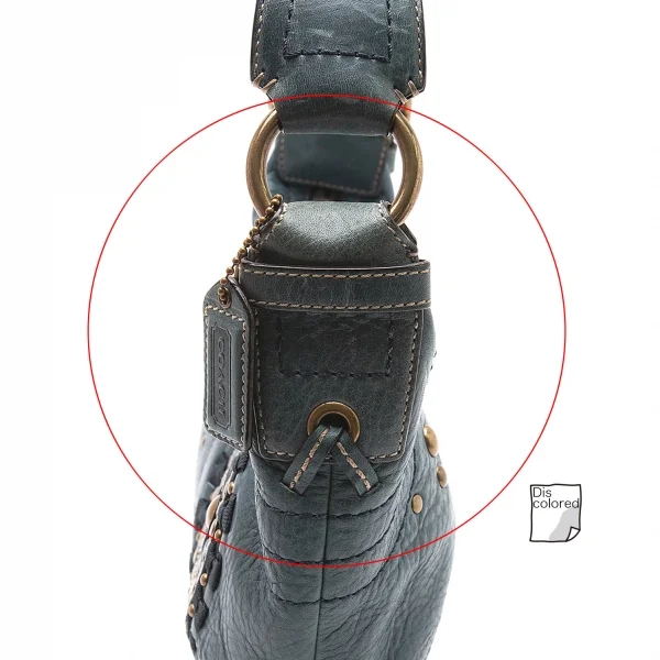 コーチCOACH スタッズ編み込みデザインレザーショルダーバッグ 青 K-98054_009